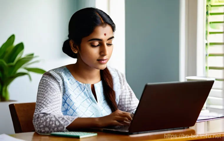 부채 관리 - **Prompt:** A young Bengali woman in her late 20s, dressed in a modest, modern kurta, sits attentive...