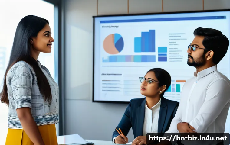 기업 윤리 - A diverse group of professional Bengali employees in a modern office setting, engaging in an ethical...