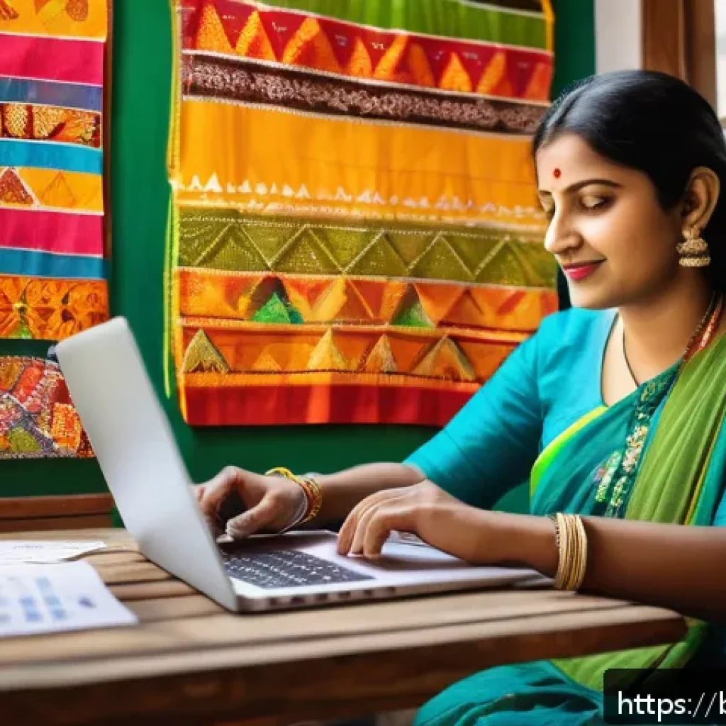 SWOT 분석 - A vibrant Bengali small business owner analyzing customer feedback and sales data on a laptop in a c...