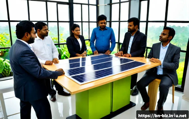 지속 가능한 경영 전략 - Photorealistic sustainable business strategy meeting in a bright modern office in Bangladesh, divers...